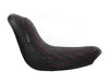 Bare Bones Solo Seat with Red Diamond Stitch. Fits Softail 2006-2017 with 200 OEM Rear Tyre.
