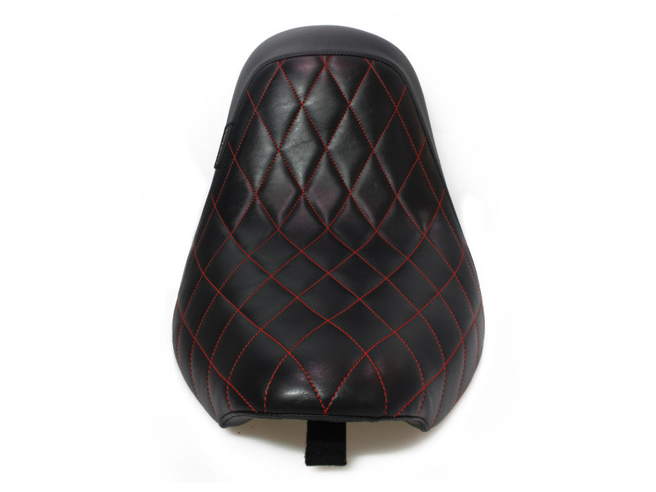 Bare Bones Solo Seat with Red Diamond Stitch. Fits Softail 2006-2017 with 200 OEM Rear Tyre.
