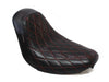 Bare Bones Solo Seat with Red Diamond Stitch. Fits Softail 2006-2017 with 200 OEM Rear Tyre.