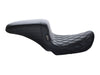 Kickflip Dual Seat with Black Double Diamond Stitch. Fits Dyna 2006-2017.