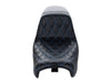 Kickflip Dual Seat with Blue Double Diamond Stitch. Fits Dyna 2006-2017.