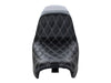 Kickflip Dual Seat with White Double Diamond Stitch. Fits Dyna 2006-2017.