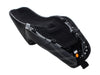 Kickflip Dual Seat with White Double Diamond Stitch. Fits Sportster 2004-2006 & Sportster 2010-2021 Models with either 3.3 or 4.5 Gallon Tank.