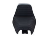 Kickflip Dual Seat with Pleated Gripper Tape. Fits Sportster 2004-2006 & Sportster 2010-2021 Models with either 3.3 or 4.5 Gallon Tank.