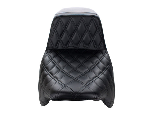 Kickflip Dual Seat with Black Double Diamond Stitch. Fits Most Touring 2008-2024