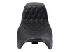 Kickflip Daddy Long Legs Dual Seat with Black Double Diamond Stitch - Extended Reach. Fits Most Touring 2008-2024
