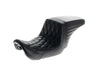 Kickflip Up Front Reduced Reach Dual Seat with Black Double Diamond Stitch. Fits Dyna 2006-2017.
