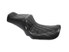 TailWhip Dual Seat - Black Double Diamond Stitch. Fits Dyna 1996-2003