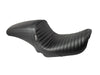 Kickflip Dual Seat with Black Pleated Stitch. Fits Dyna 1996-2003