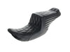 TailWhip Up Front Reduced Reach Dual Seat - Black Double Diamond Stitch. Fits Dyna 1996-2003