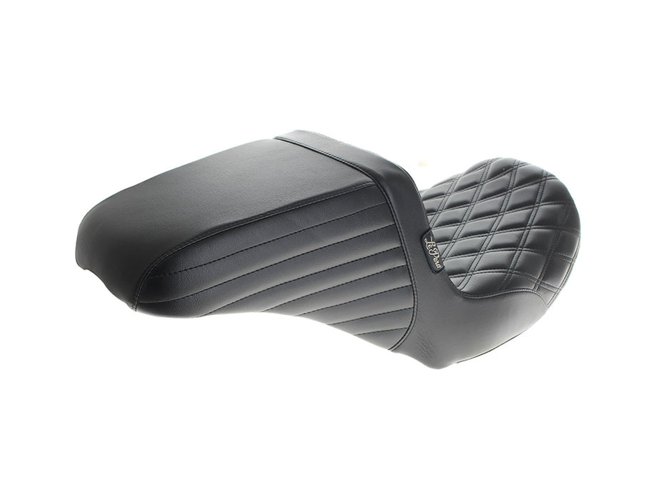 Kickflip Dual Seat with Black Double Diamond Stitch. Fits CVO Touring 2023up, Street Glide & Road Glide 2024up, Touring 2025up