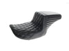Kickflip Dual Seat with Black Double Diamond Stitch. Fits CVO Touring 2023up, Street Glide & Road Glide 2024up, Touring 2025up