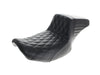 Kickflip Daddy Long Legs Dual Seat with Black Double Diamond Stitch - Extended Reach. Fits CVO Touring 2023up, Street Glide & Road Glide 2024up, Touring 2025up