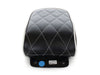 Bare Bones Pillion Pad with White Stitching & White Piping. Fits Softail 2008-2017 with 150 OEM Rear Tyre.