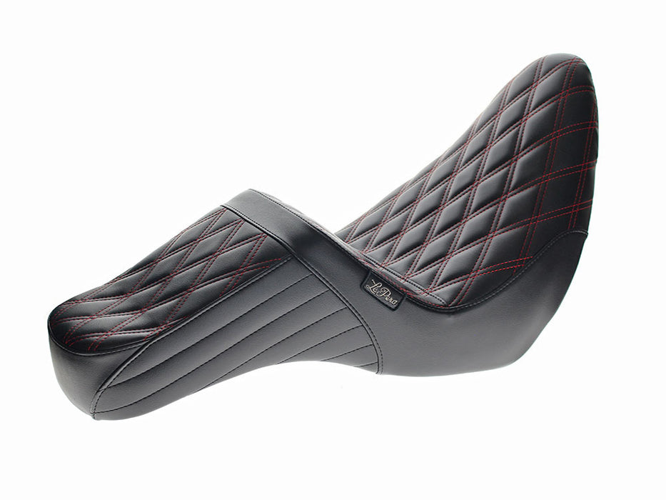 TailWhip Dual Seat with Red Diamond Stitch. Fits Softail Slim & Street Bob 2018up & Standard 2020up.