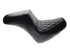 KickFlip Dual Seat with Black Diamond Stitch. Fits Fat Bob 2018-2024