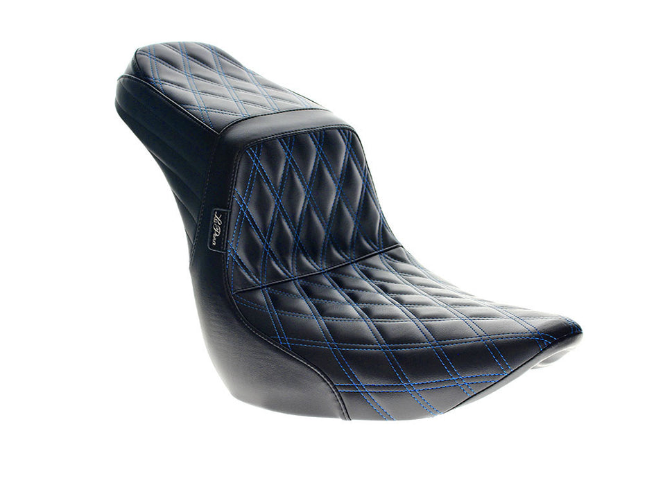 TailWhip Dual Seat with Blue Diamond Stitch. Fits Sport Glide & Low Rider 2018up & Low Rider S 2020up.