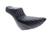 TailWhip Daddy Long Legs Dual Seat with Black Double Diamond Stitch - Extended Reach. Fits Sport Glide & Low Rider 2018up & Low Rider S 2020up.
