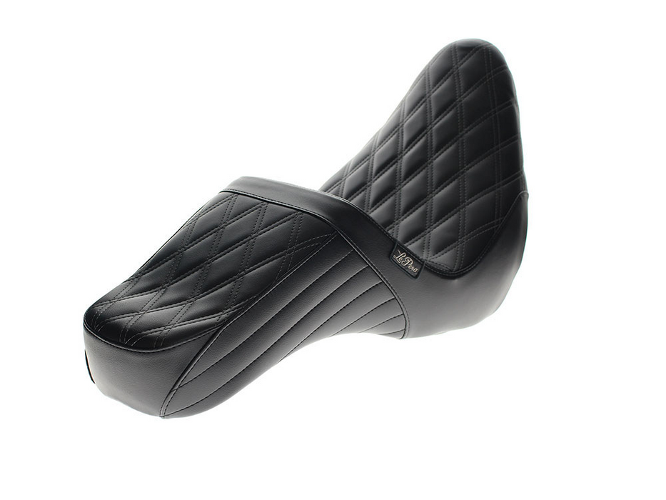 LE PERA -TailWhip Up Front Reduced Reach Dual Seat with Black Double Diamond Stitch. Fits Sport Glide & Low Rider 2018up & Low Rider S 2020up.