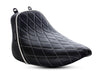 Bare Bones Solo Seat with White Diamond Stitch & Piping. Fits Softail Deluxe 2018-2020 & Heritage Classic 2018up