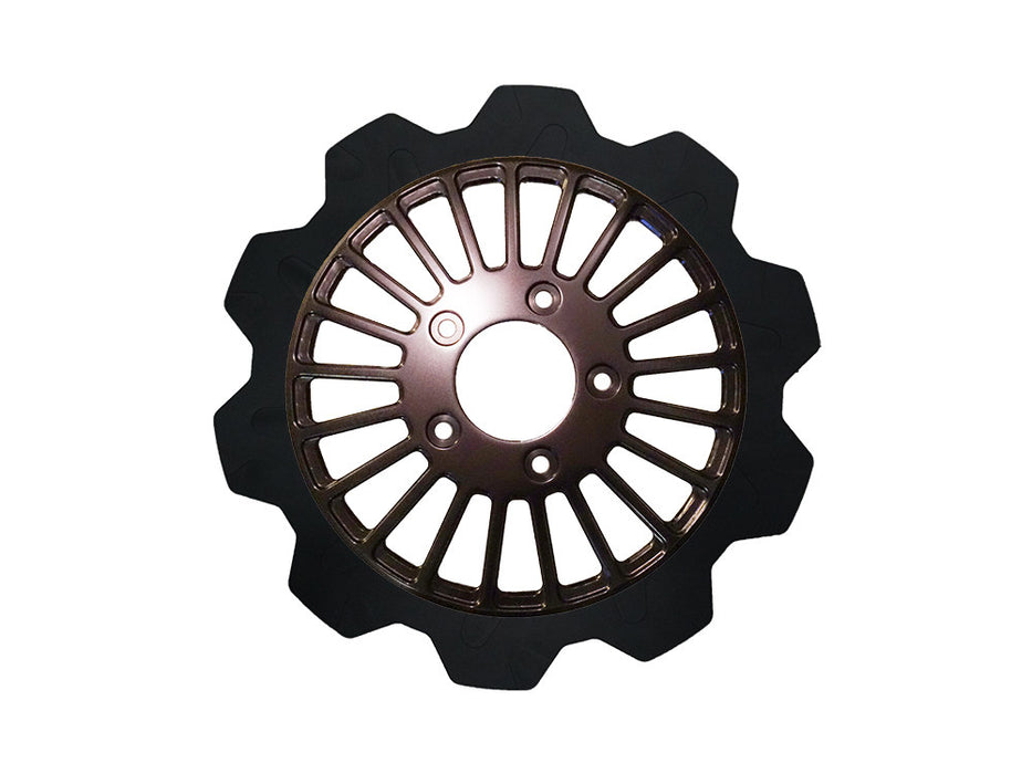 11.5in. Rear Breakout Crown Disc Rotor - Black Band & Black Carrier. Fits Big Twin 2000up & Sportster 2000-2010.