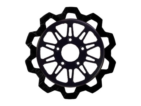 11.8in. Front Omega Bow-Tie Disc Rotor - Black Band & Black Carrier. Fits Dyna 2006-2017, Softail 2015up, Sportster 2014-2021 & Some Touring 2008up.