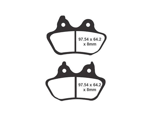 Gold-Plus Brake Pads. Fits Rear on Softail 2006-2007 with 200 OEM Rear Tyre.