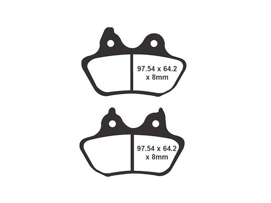 Z-Plus Brake Pads. Fits Rear on Softail 2006-2007 with 200 OEM Rear Tyre.