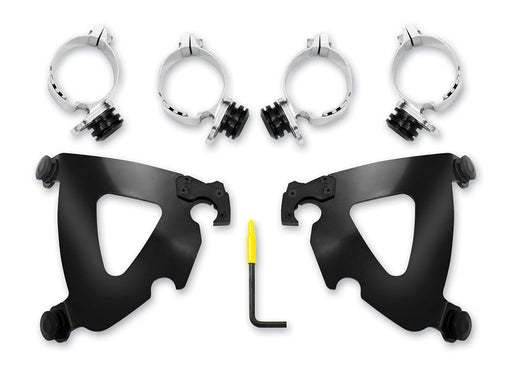 Black Road Warrior Trigger-Lock Mounting Hardware. Fits Breakout 2013-2017 & Dyna Wide Glide 2006-2017 & Dyna Fat Bob 2008-2017.