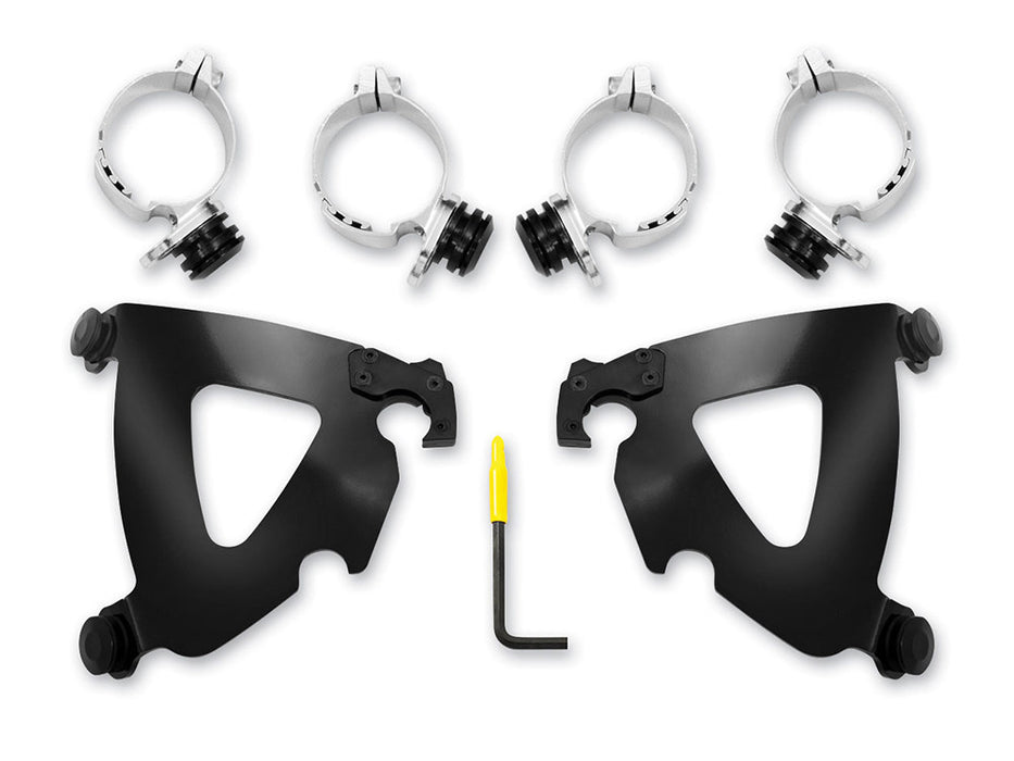 Black Road Warrior Trigger-Lock Mounting Hardware. Fits Breakout 2013-2017 & Dyna Wide Glide 2006-2017 & Dyna Fat Bob 2008-2017.