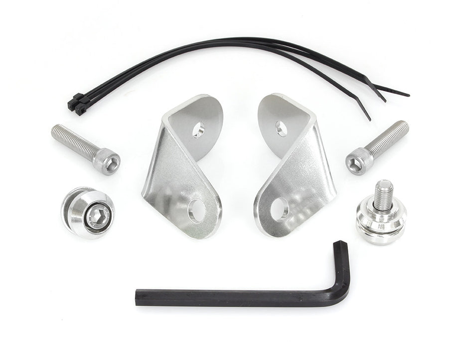 Front Turn Signal Relocation Brackets. Fits FL Softail 1986-2017 With Spotlight Bar, with Batwing Fairing.