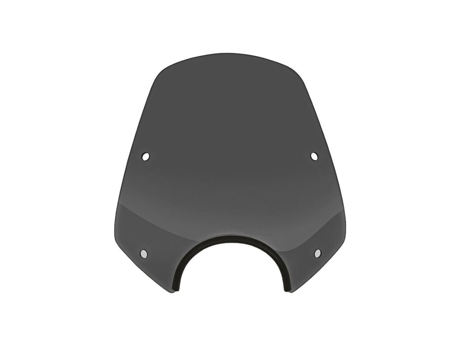Del Rey Windshield. Dark Black Smoke. 13in. High x 15in. Wide. Fits models with 5-3/4in. Headlights.