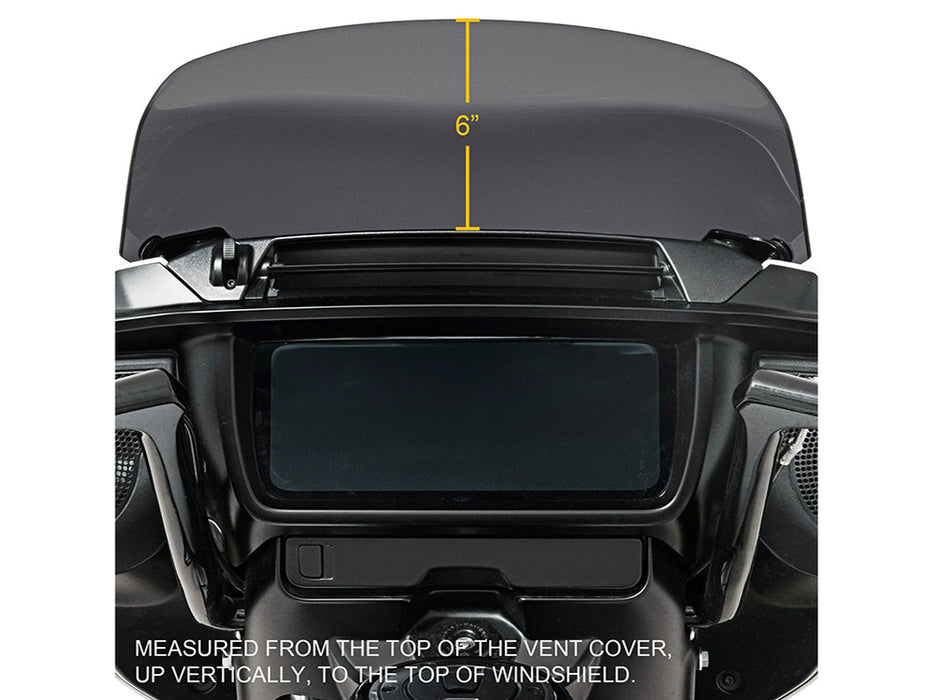 6in. Spoiler Windshield - Dark Smoke. Fits CVO Street Glide 2023up & Street Glide 2024up