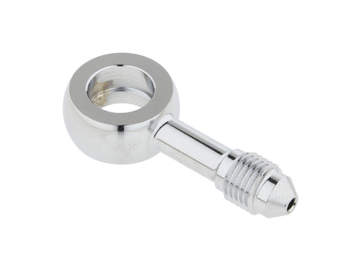 Chrome 7/16in. ID, 180 Degree Straight Banjo - Male #3 End.