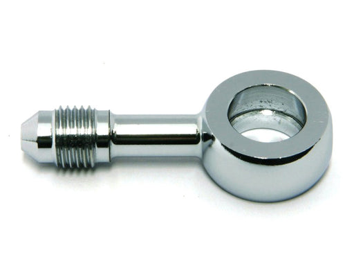 Chrome True 12mm ID, 180 Degree Straight Banjo - Male #3 End.