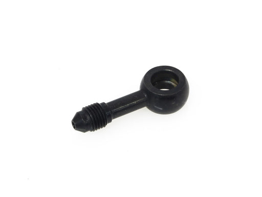 Black 3/8in. (10mm) ID, 180 Degree Straight Banjo - Male #3 End.