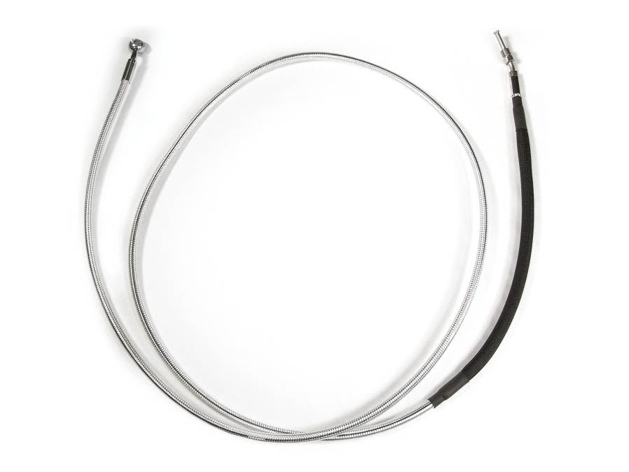 70in. Hydraulic Clutch Line with 10mm x 35 Degree Banjo - Sterling Chromite. Fits Touring & Softail 2017up Models with the Original H-D Hydraulic Clutch.