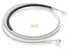 82in. Hydraulic Clutch Line with 10mm x 35 Degree Banjo - Sterling Chromite. Fits Touring & Softail 2017up Models with the Original H-D Hydraulic Clutch.