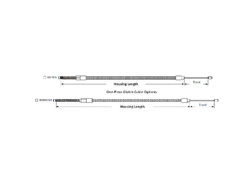 53in. Clutch Cable - Sterling Chromite. Fits FXR & FLT 1983-1986.