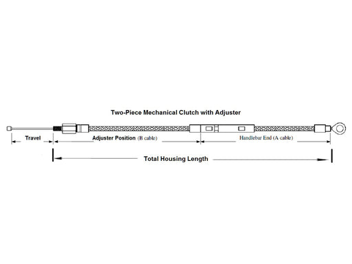63in. Clutch Cable - Sterling Chromite. Fits Touring 2008-2016 and 2021-2024.