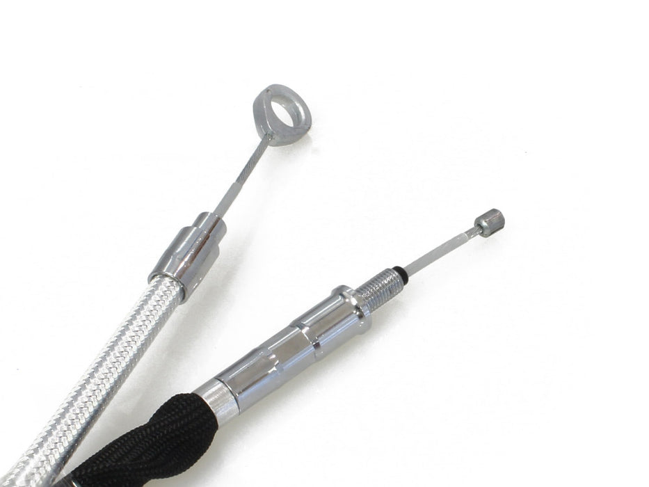 77in. Clutch Cable - Sterling Chromite. Fits Softail 2007-2024 & Dyna 2006-2017.
