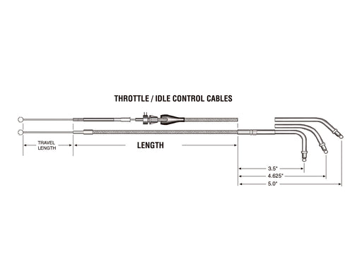 33-1/2in. Throttle Cable - Sterling Chromite.Fits Big Twin & Sportster 1976-1980.