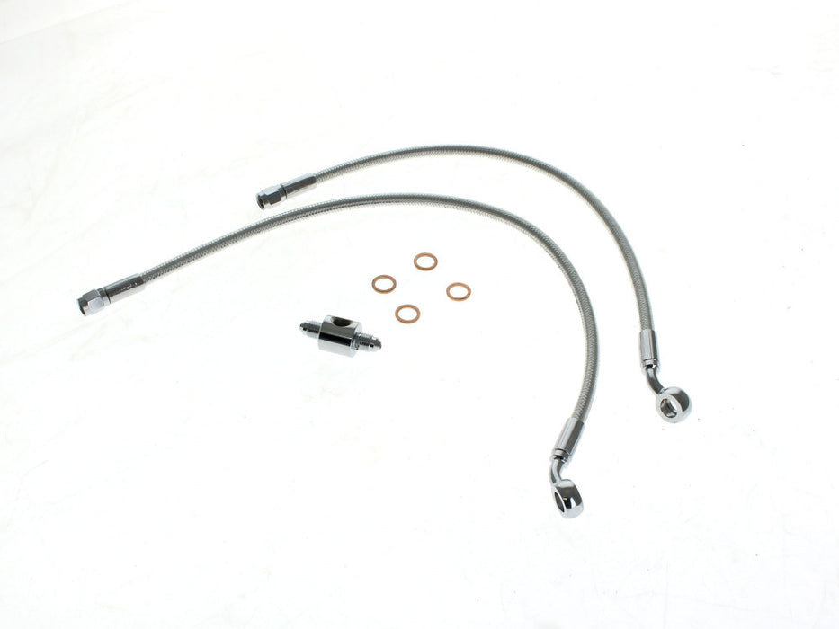 Rear Brake Line – Sterling Chromite. Fits FX Softail 1987-1999 – Magnum Shielding