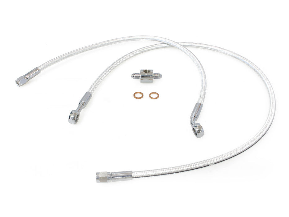 Rear Brake Line - Sterling Chromite. Fits FL Softail 1987-1999
