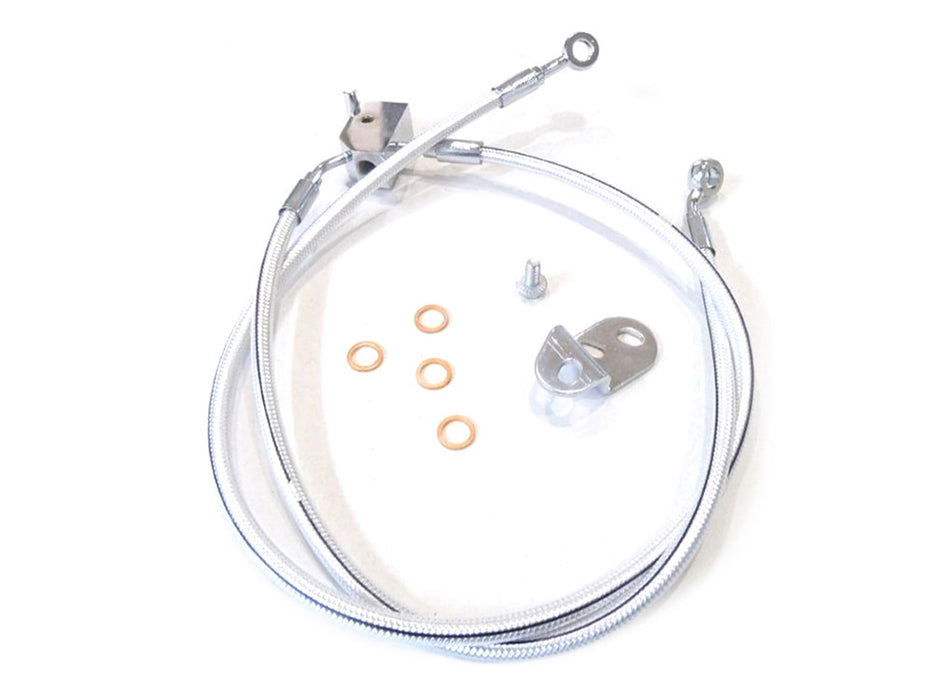 Rear Brake Line - Sterling Chromite. Fits FX Softail 2006 Models with 200 Tyre