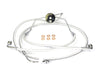 Lower Front Brake Line Assembley with T-Piece - Sterling Chromite. Fits Touring 2008-2013 with ABS & Dual Front Calipers.