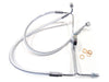 Lower Front Brake Line with T-Piece - Sterling Chromite. Fits Dyna Fat Bob 2008-2011 with Non-ABS & Dual Front Calipers.