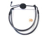 Lower Front Brake Line with T-Piece - Black Pearl. Fits Dyna Fat Bob 2008-2011 with Non-ABS & Dual Front Disc Calipers.