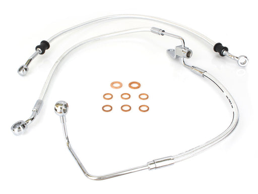 Rear Brake Line - Sterling Chromite. Fits Softail 2011-2017 with ABS.
