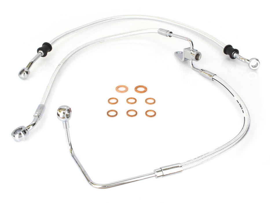 Rear Brake Line - Sterling Chromite. Fits Softail 2011-2017 with ABS.